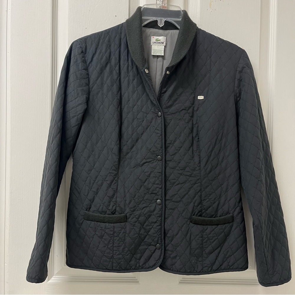 Ladies Lacoste Black Quilted Jacket